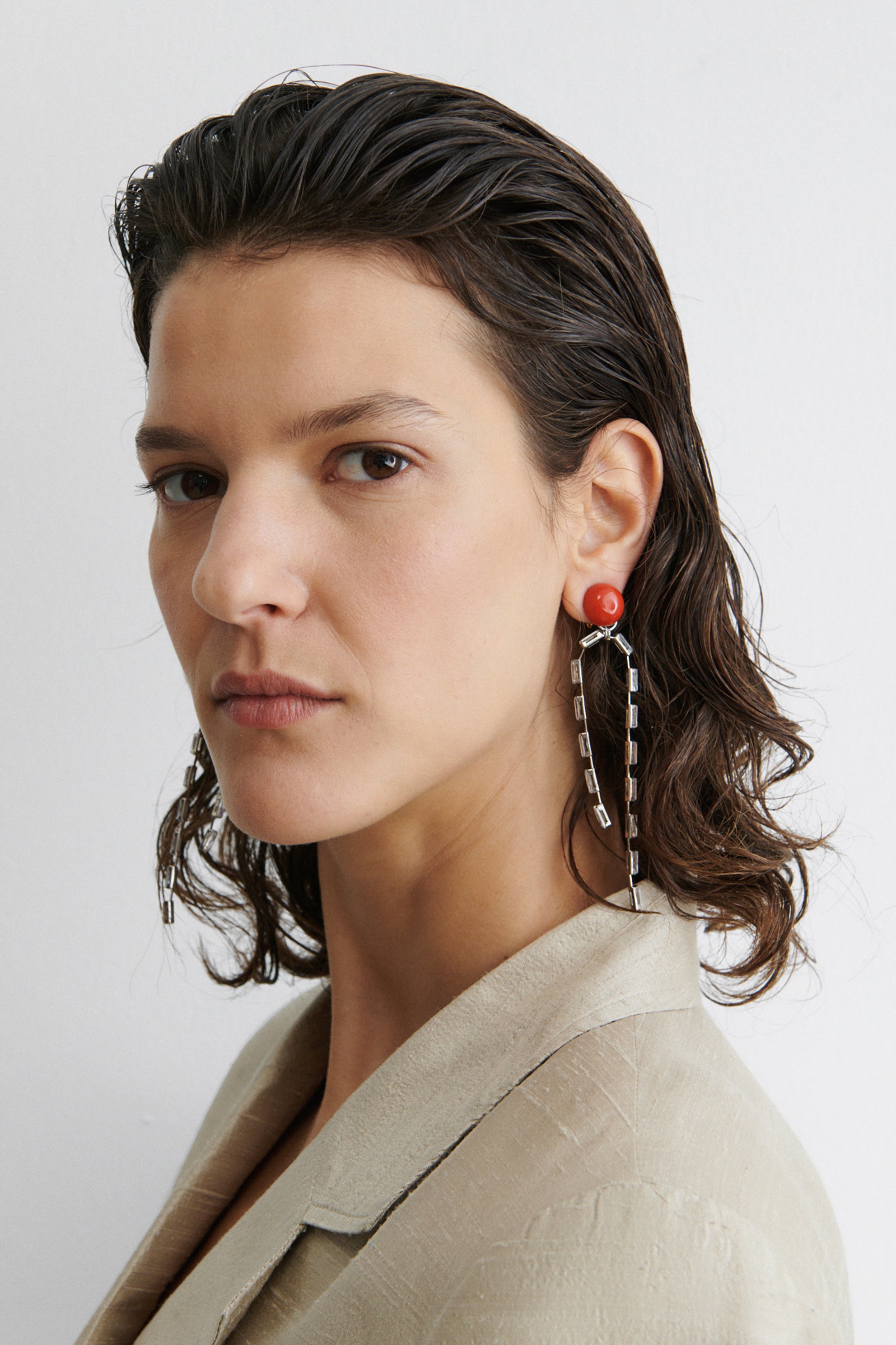 Draped Baguette Earrings-EARRINGS-Rachel Comey