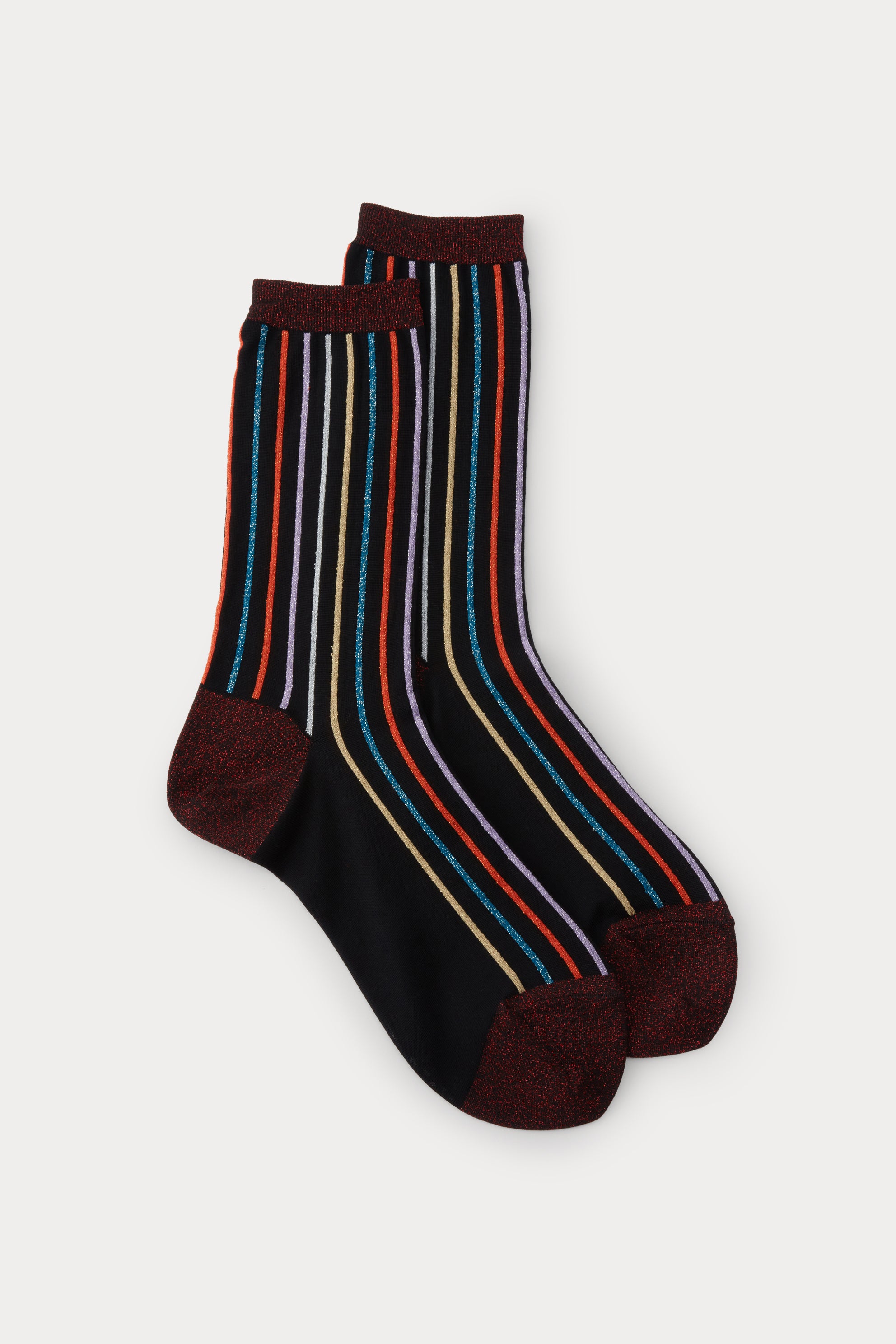 Multi Striped Metallic Sock
