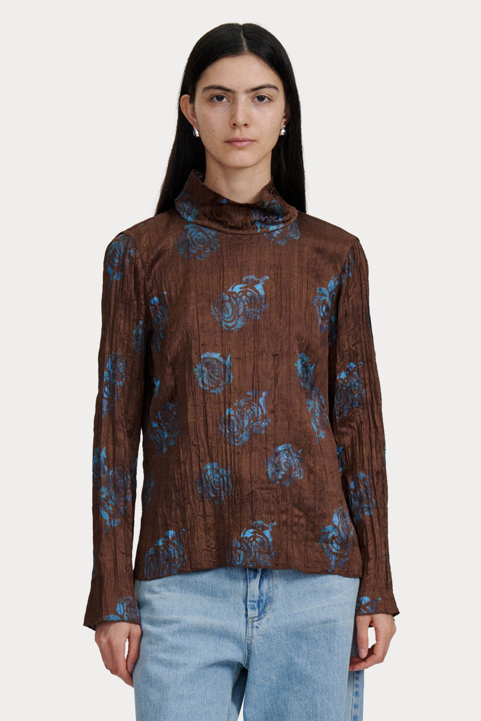 NEW! online Rachel Comey Copper Decadent Top Long Sleeve Peach Geo Print - M