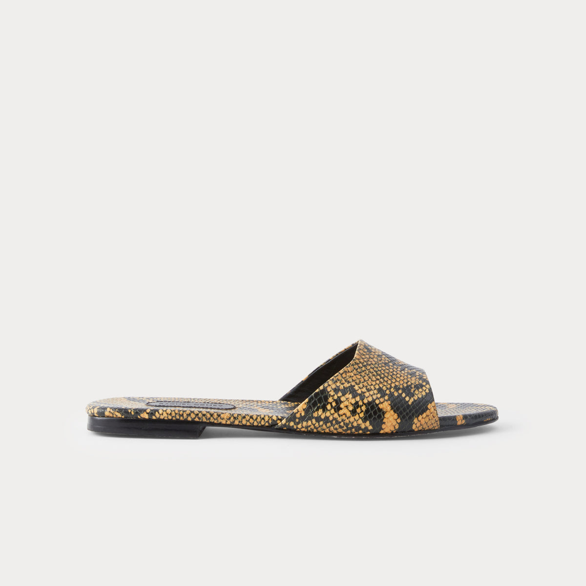 BLACK LEATHER SNAKE MEDALLION LOGO STUDS SANDALS 43 / 10 ITALY Disturbia | Mamba Snake Buckle Sandals | Sandals main image 3