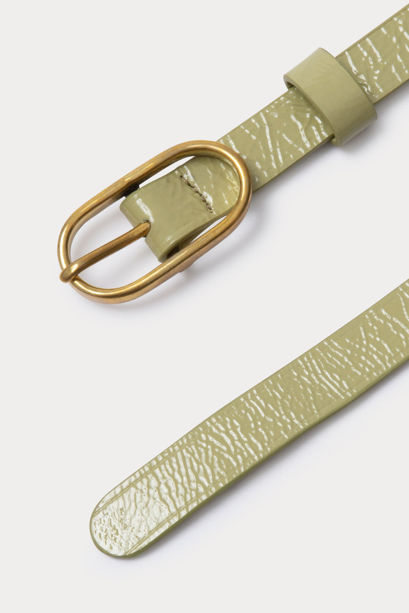 Vintage Dolce Gabbana snakeskin leather & two tone metal round buckle belt