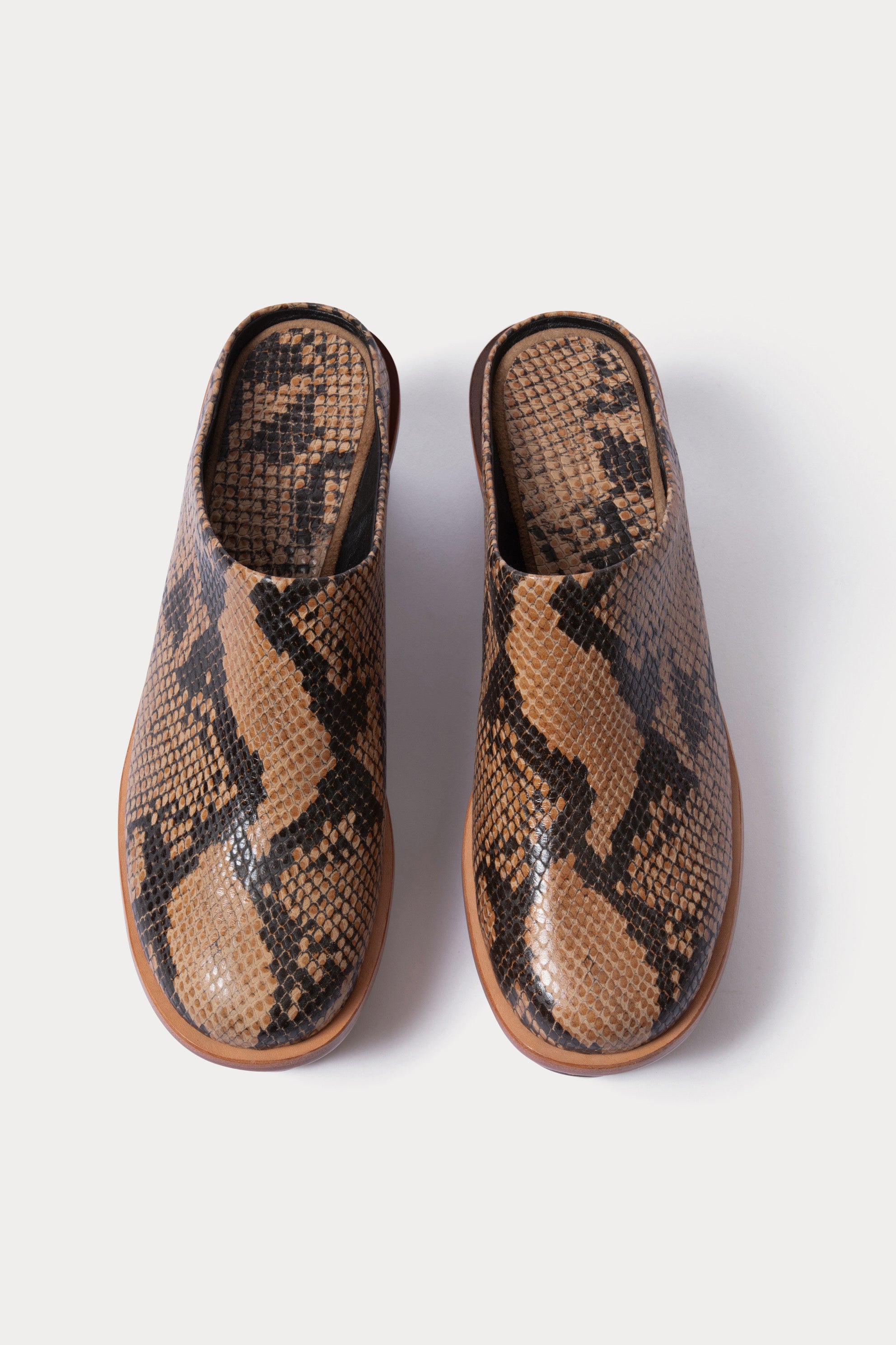 Snakeskin clogs on sale