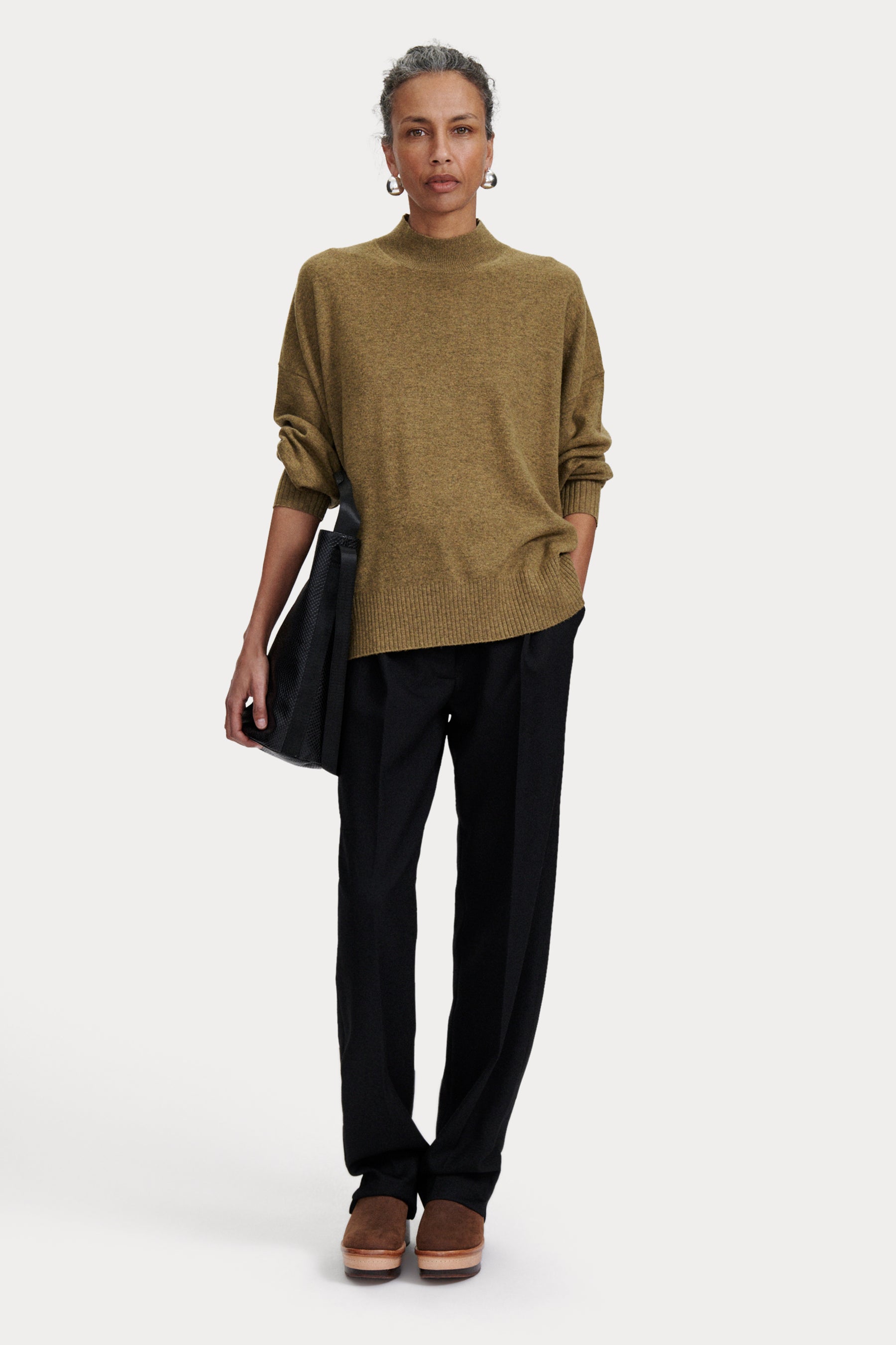 RACHEL COMEY | MARION V-NECK SWEATER | OLIVE