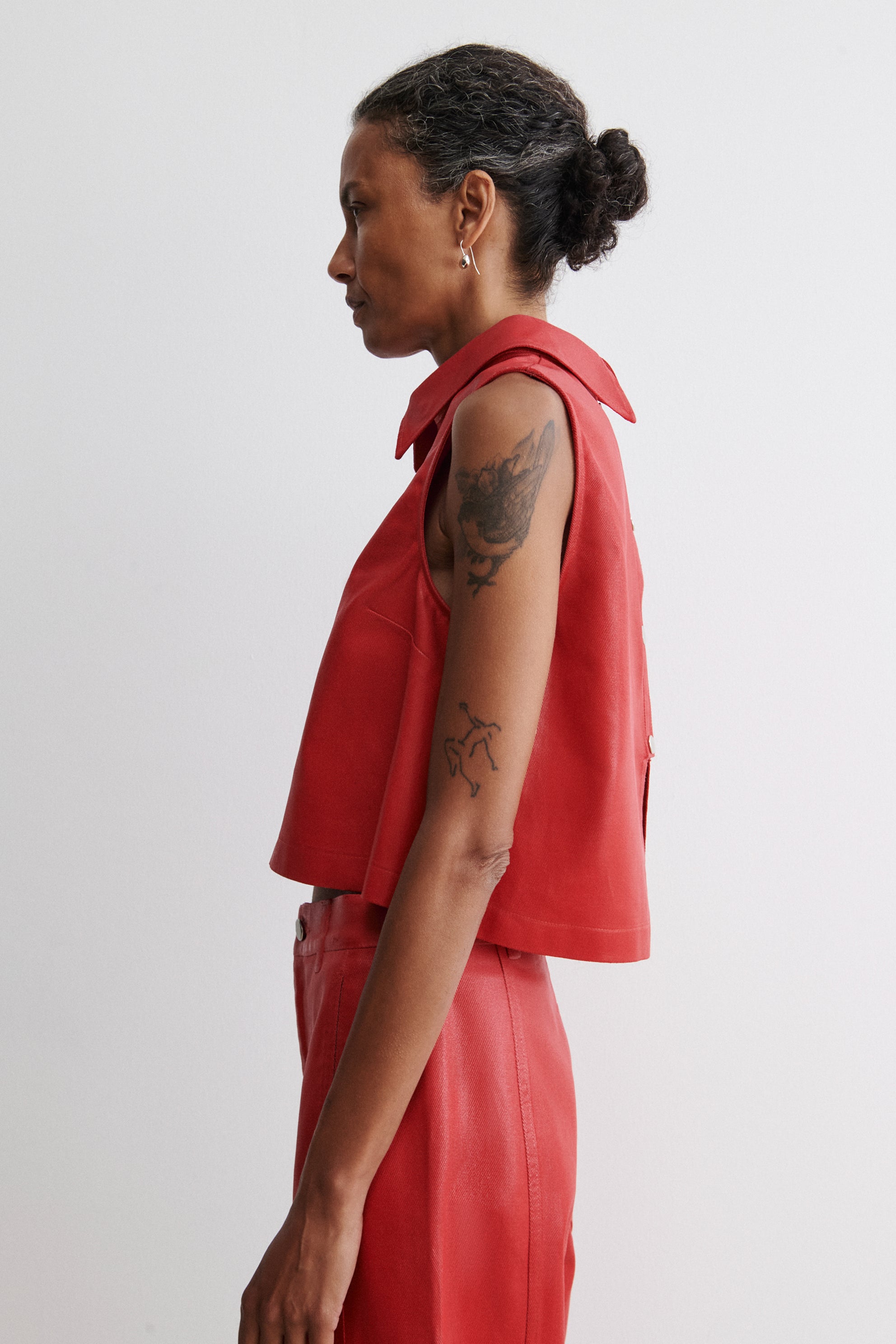 Rachel Comey Women's red Denim Sleeveless Round Neck Tank Top 2024 Multi Size Small