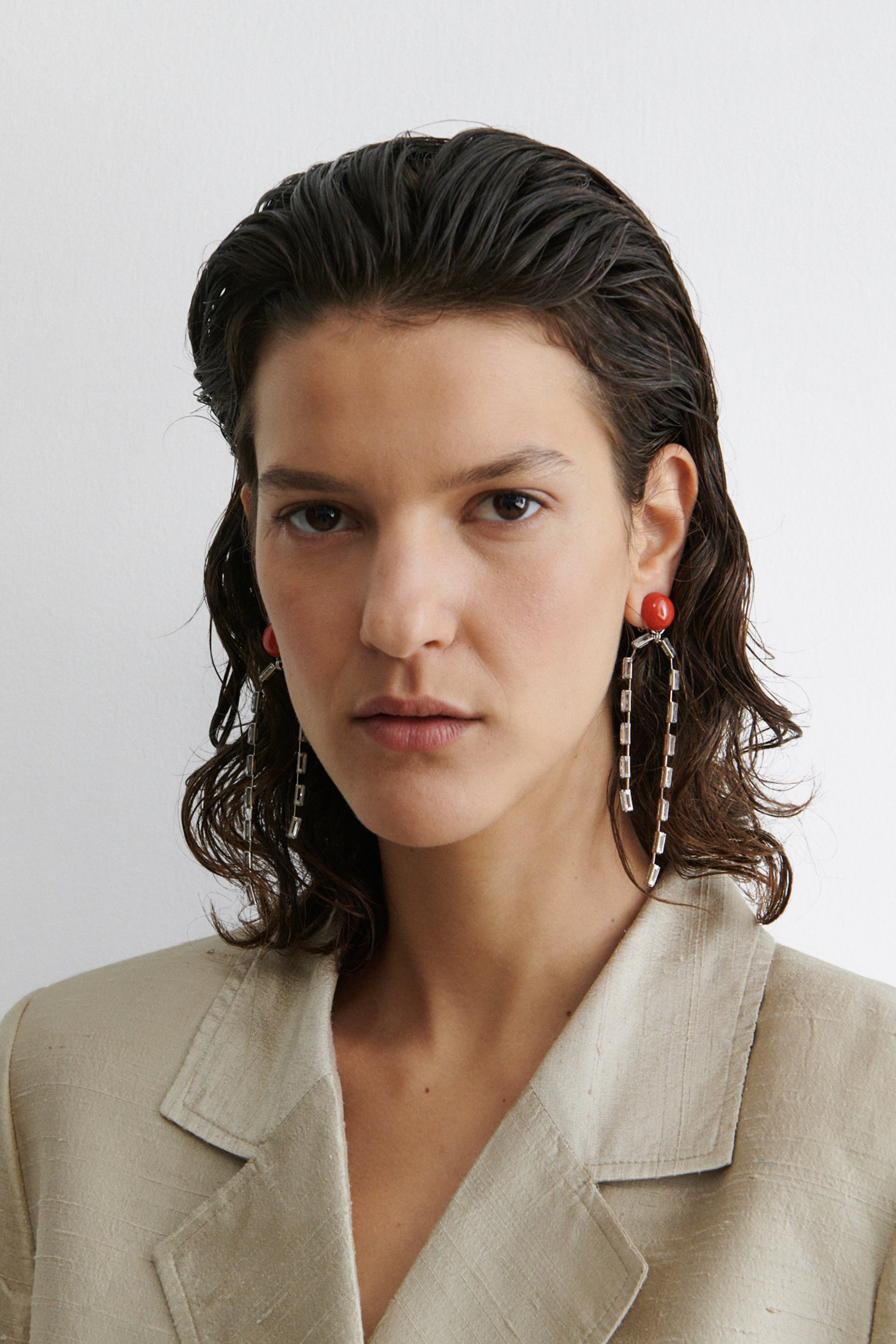 Draped Baguette Earring