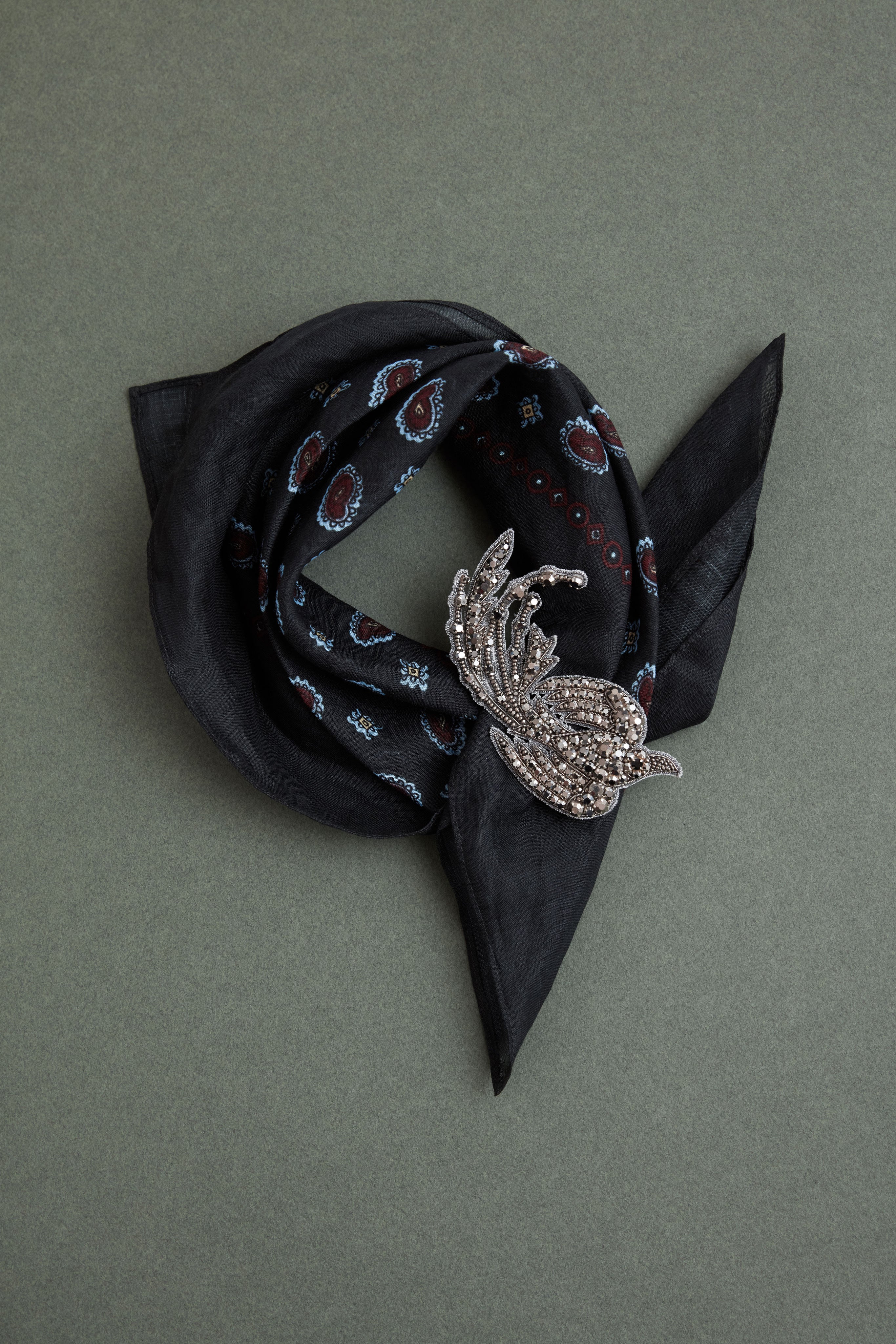Paisley Ramie Small Scarf-SCARF-Rachel Comey
