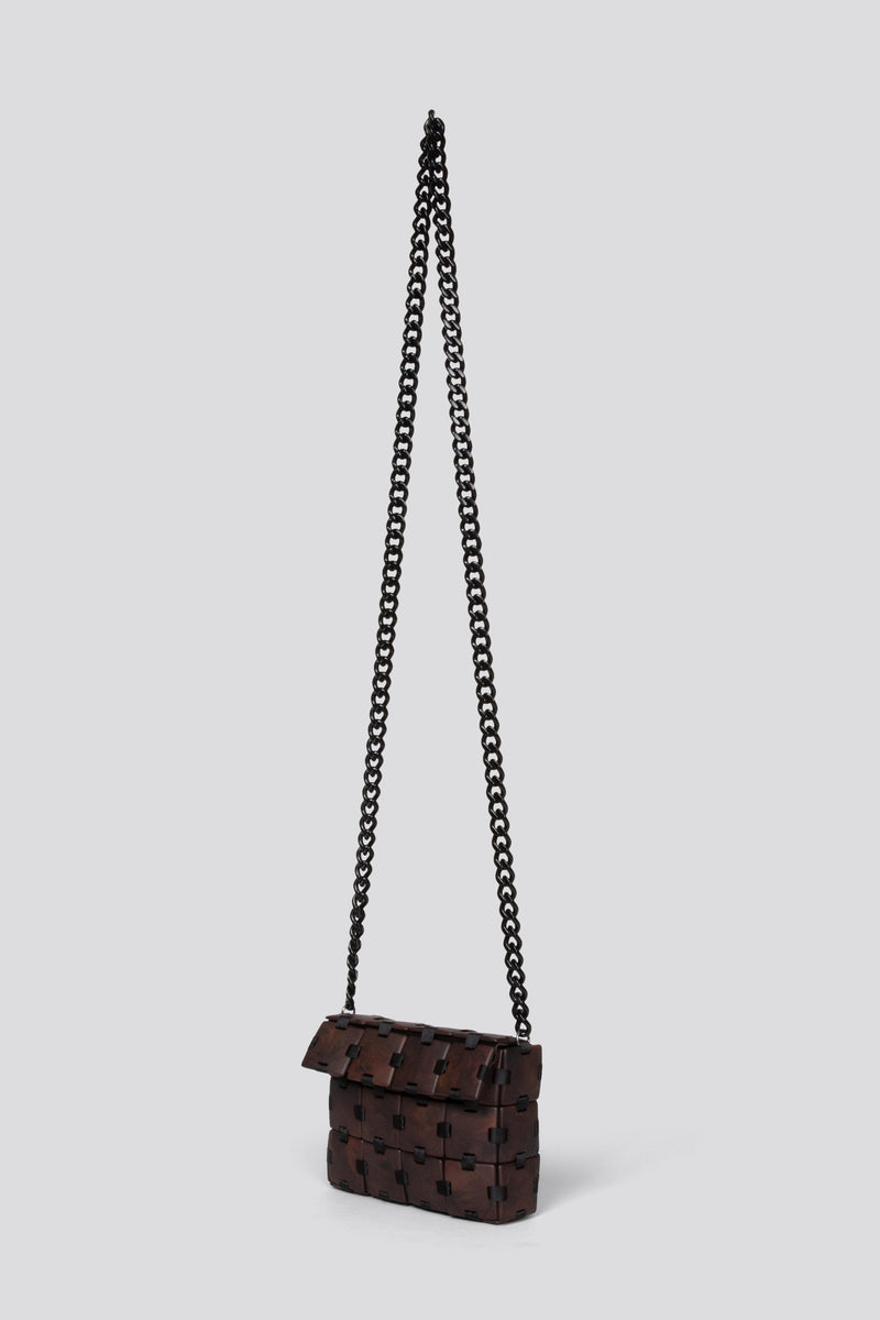 Black Tote Bag With Acrylic Chain Strap Fashion Crossbody 